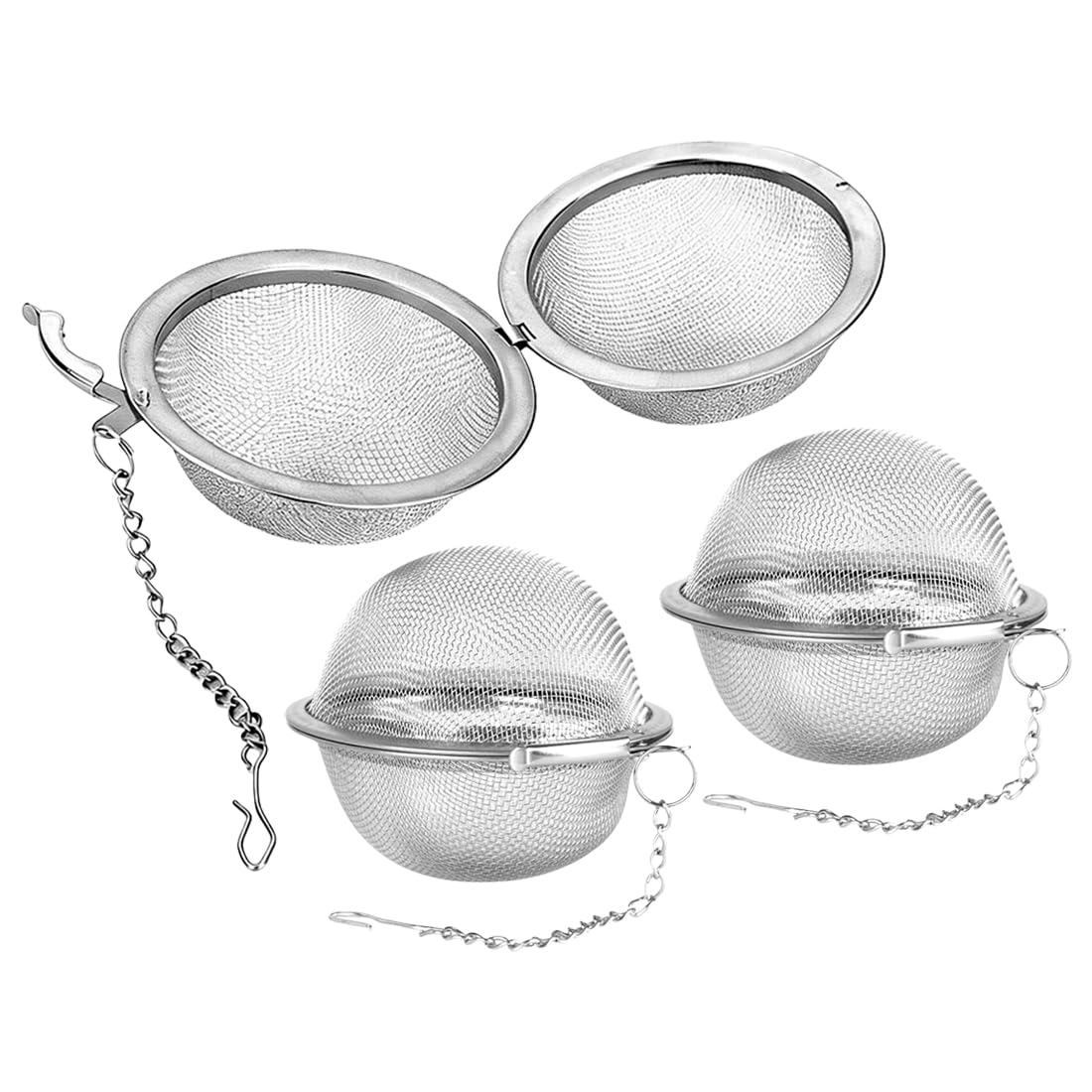 3 Piezas Bolas Infusoras de Acero Inoxidable, Colador de Té con Cadena y Gancho, Filtro Reutilizable para Hojas de Té, Hierbas y Especias