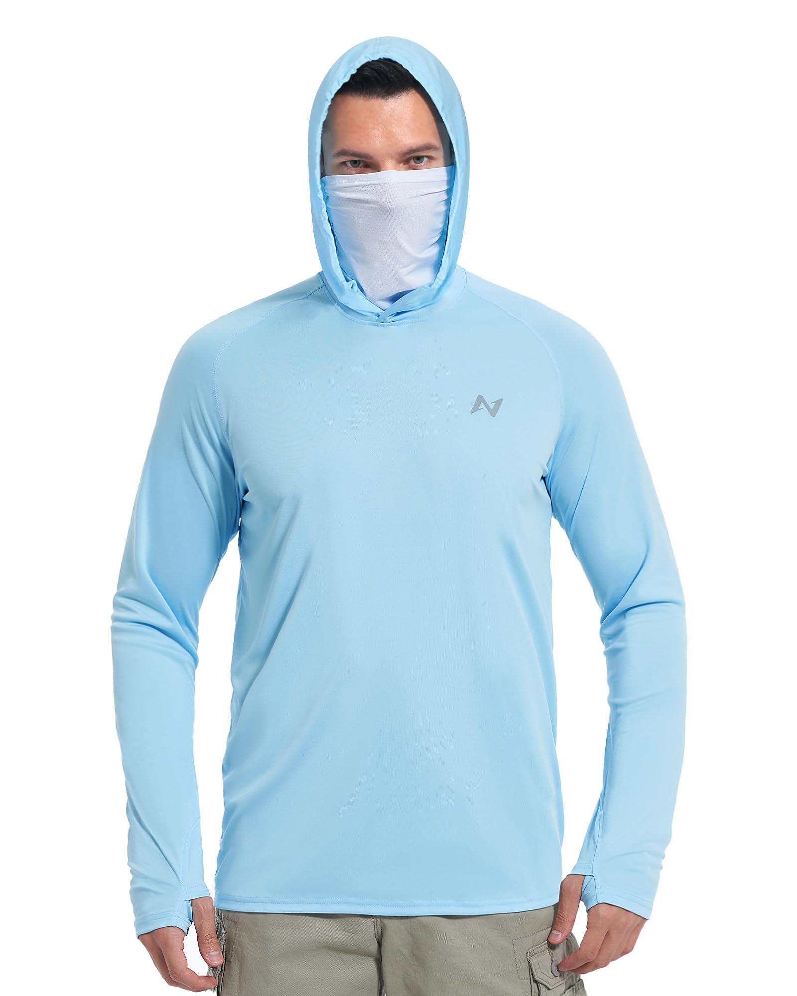 Roadbox UPF 50 Long Sleeve Fishing Shirts With Hood, UV Sun Protection, Lightweight, Breathable