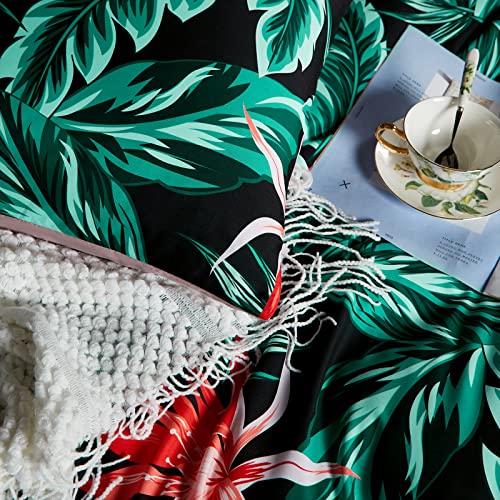 Morromorn Floral Duvet Cover Queen 3 Pcs Comforter Bedding Set Cute Aesthetic Shabby Chic Soft Snuggly Breathable All-Season (Red Flower, Full/Queen) #TOP5