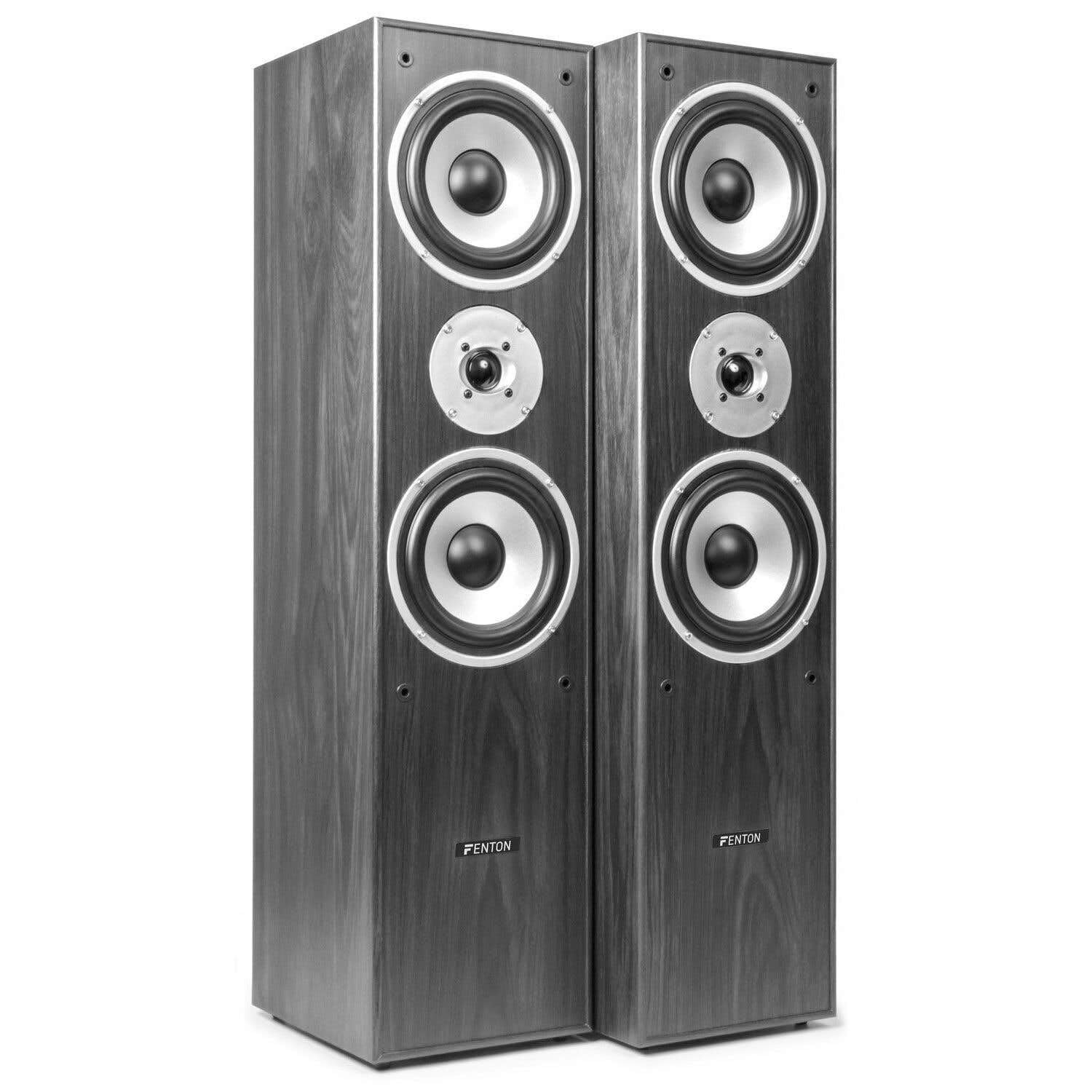 Fenton Sistema Cine en casa 5.1 con subwoofer Activo 200W, 5 Altavoces pasivos, diseño Madera, Sonido Envolvente, Soportes incluidos, Ideal para películas, Series y Juegos