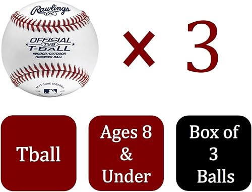 Miniatura 6 de Rawlings | T-Balls oficiales | TVB | Juvenil/6u | 3 unidades | Núcleo de goma esponja | Interior/exterior
