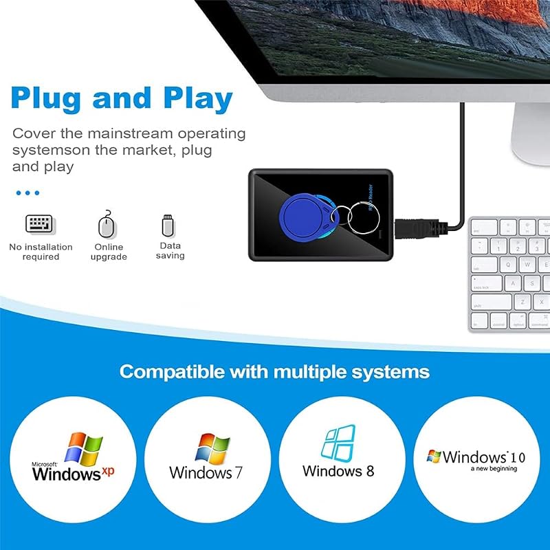 JIVIMOCO RFID NFC Másoló Duplikátor 13,56 MHz USB Kártyaolvasó Programozó