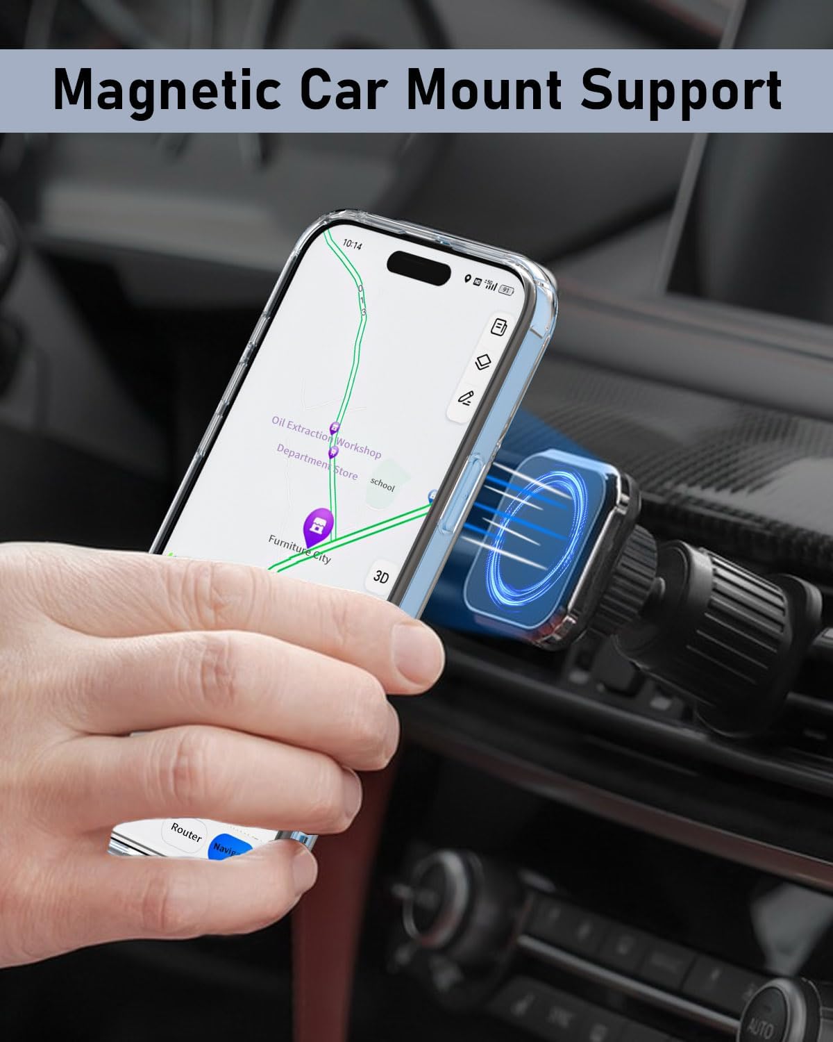 WINTONG for iPhone 16 Pro Max Case with Metal Stand, Phone Case Clear with Double Ring Holder Finger Kickstand [Foldable & Adjustable] Shockproof Protective Cover - Transparent - Image 6