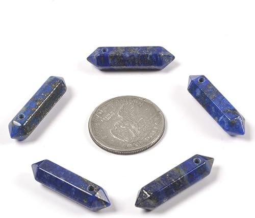 Vista 122 de Cuarzo rosa de 1.28 pulgadas (1.260 in) con piedras preciosas naturales hexagonales para hacer joyas, cuentas de curación de reiki de chakras