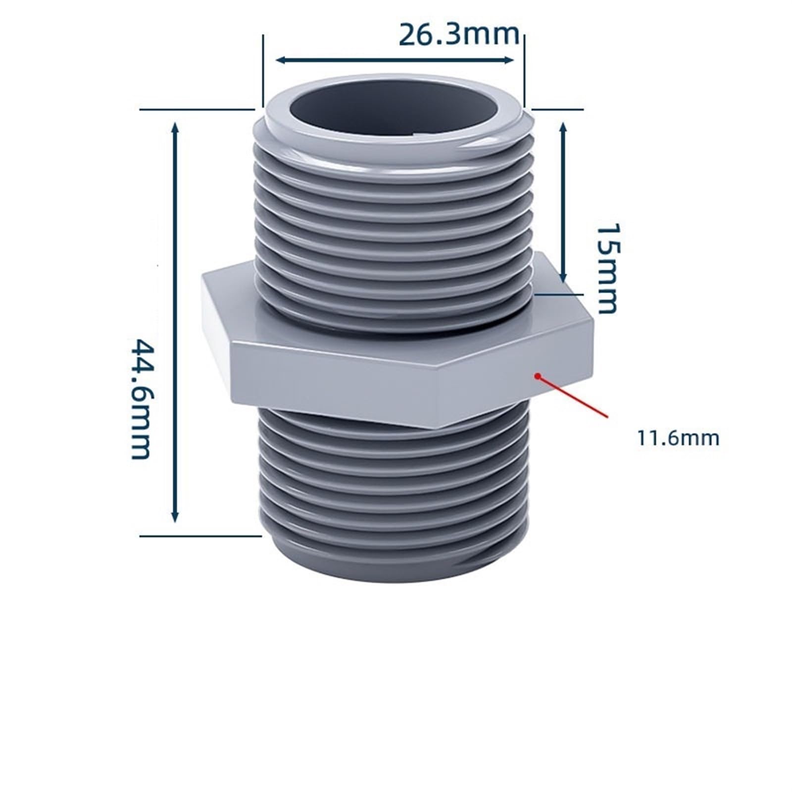ONEAWELT - Raccord à Vis PVC-U 50 Mm X 1 1/2", Manchon - Foto 7
