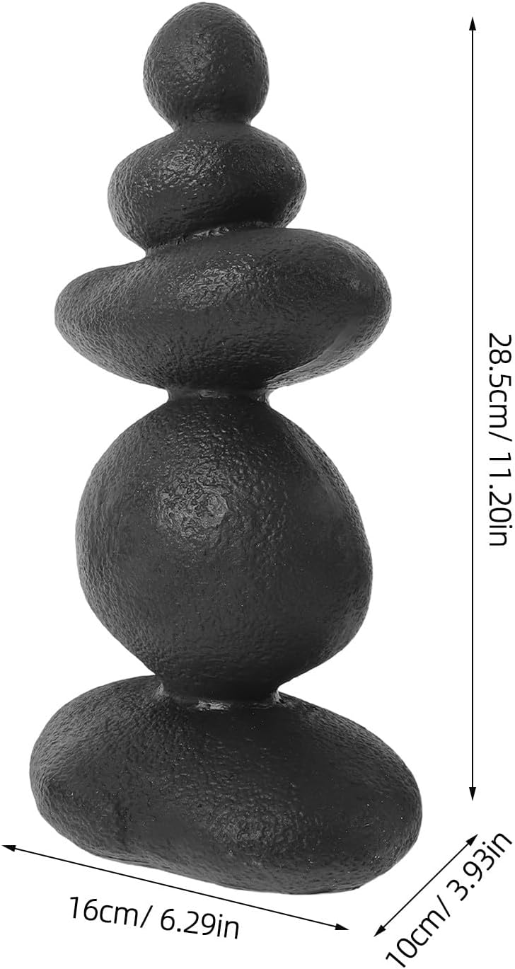 Stacking Stones Zen Garden Decor - Faux Stone Sculpture for Japanese Meditation Micro Landscape - Mini Balanced Rock Statues for Indoor Outdoor Patio