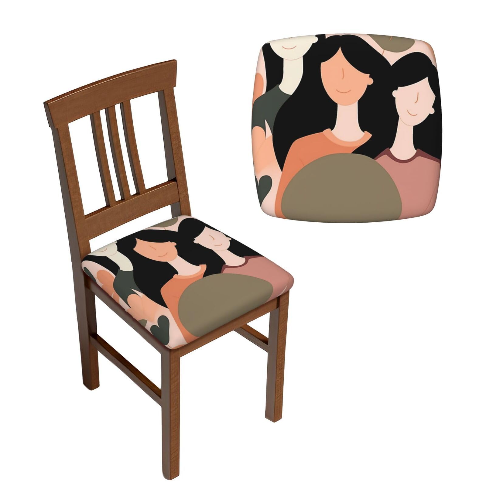 Housse de chaise lavable et extensible pour cuisine Lot de 6 pièces