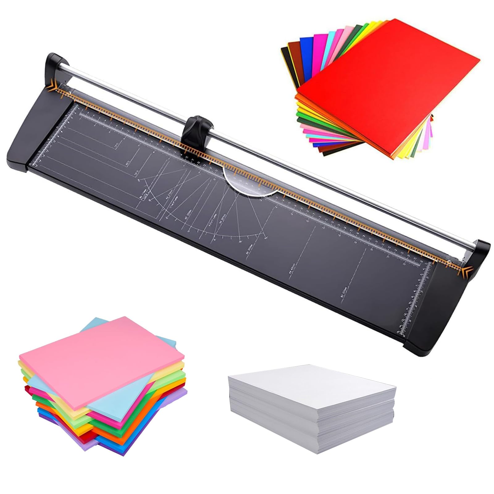 Taglierina Manuale per Carta A2/A3/A4, Rifilatore a Ghigliottina Robusto | Larghezza di Taglio 31,8cm/45cm/60cm, Taglio di Precisione da 1mm, Taglia fino a 10 Fogli, per Carta da Lavoro Creativo(A2)