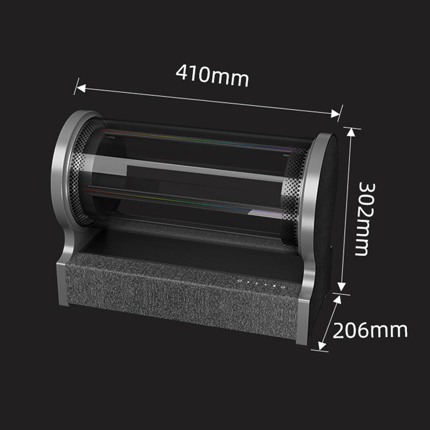 Enceinte Bluetooth portable avec rotation à 360° et contrôle par application, plusieurs modes de réglage (heure/arrière-plan/paroles/photo), prend en charge les formats APE, FLAC, AAC, WAV