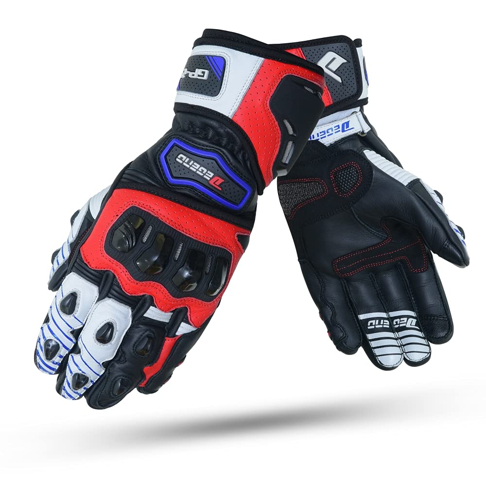 GP-2 | Guantes Moto Racing Hombre para Verano de Alta Resistencia - Confeccionado en Piel de Vaca, TPU y Kevvlar de Máxima Resistencia a los Impactos y Abrasión - Accesorios Moto