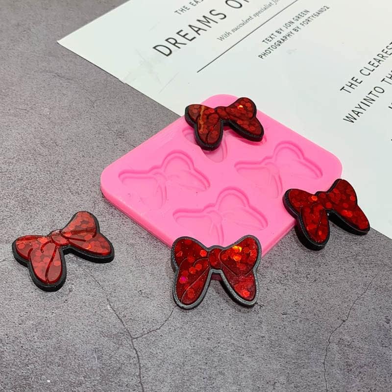 Miniatura 3 de Lazos de ratón de 4 agujeros, lazos de mariposa de dibujos animados, moldes de silicona para hacer dulces de fondant, dulces duros, molde de