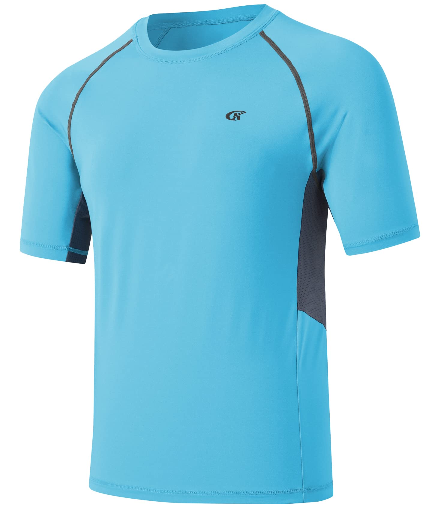 Huayuzh Herren UV Shirt Rashguard T-Shirt Schwimm Shirt Schnelltrocknend Leicht Atmungsaktiv Surfen Angeln Wandern Top