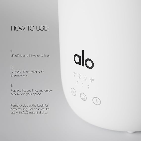 ALO Aura Diffuser | Cool Mist Humidifier & Essential Oil Diffuser | Spa-Like Aromatherapy for Bedroom & Yoga Room | Detachable Cord for Easy Refills