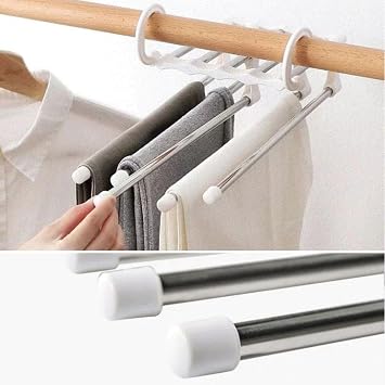 BUFFER® Movable In-Cabinet Pants Tie Wrap System Organizer Layered Hanger Organizer