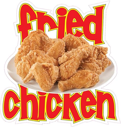 Calcomanías de camión de comida Fried Chicken Concession Restaurant Adhesivo de vinilo troquelado S65 y letrero de 10 pulgadas en el lado más largo