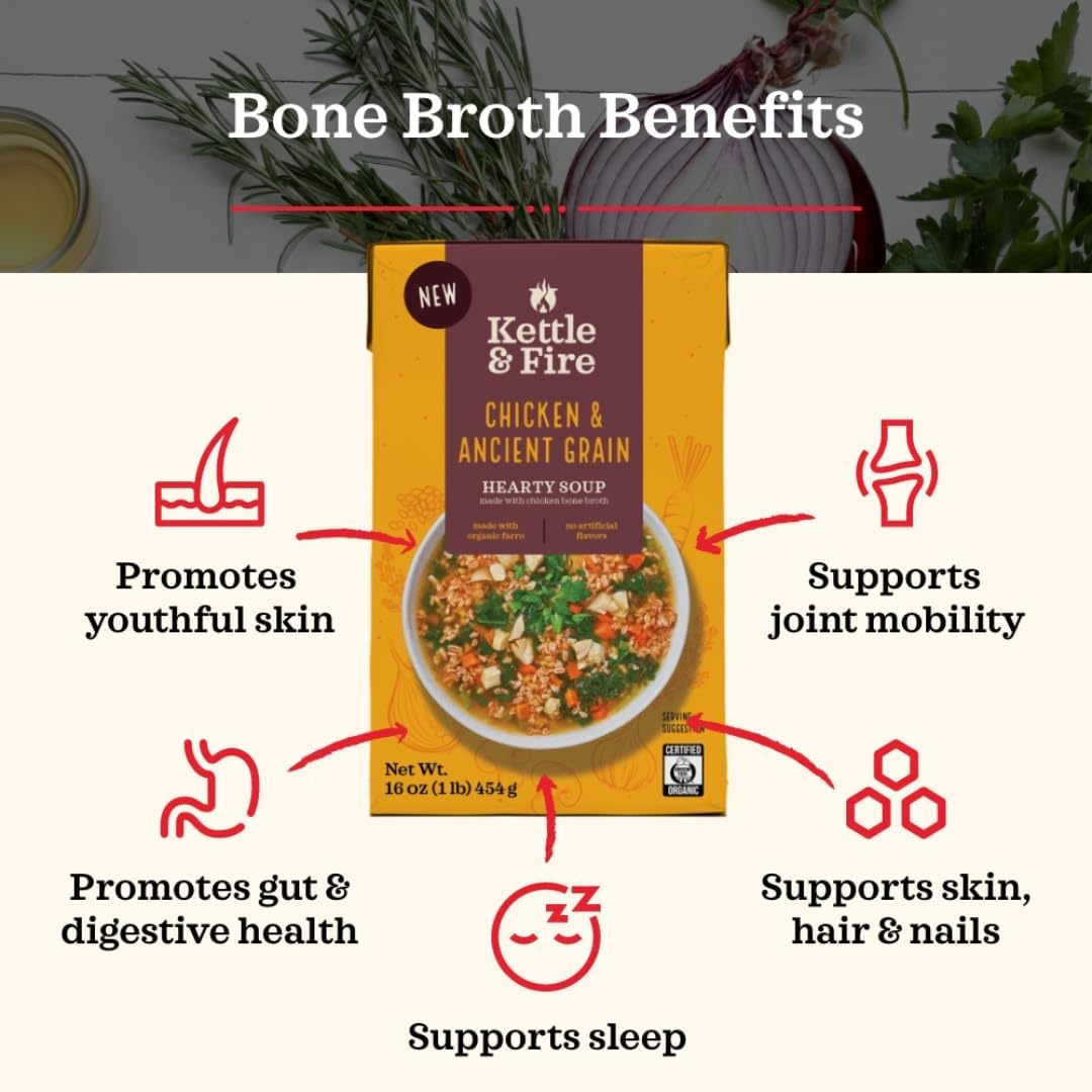 KETTLE & FIRE Chicken & Ancient Grains Hearty Soup, 16 OZ