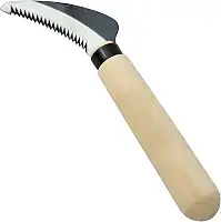 KAKURI Ferramenta manual de cortador de grama 19,3 cm [lâmina serrilhada], foice de faca manual para remoção de ervas daninhas, corte, colheita