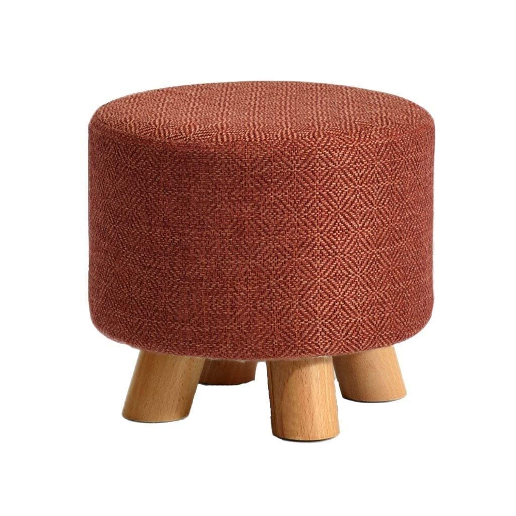 Tabouret banc en bois rouge pour soulager vos jambes, ottoman lin déhoussable