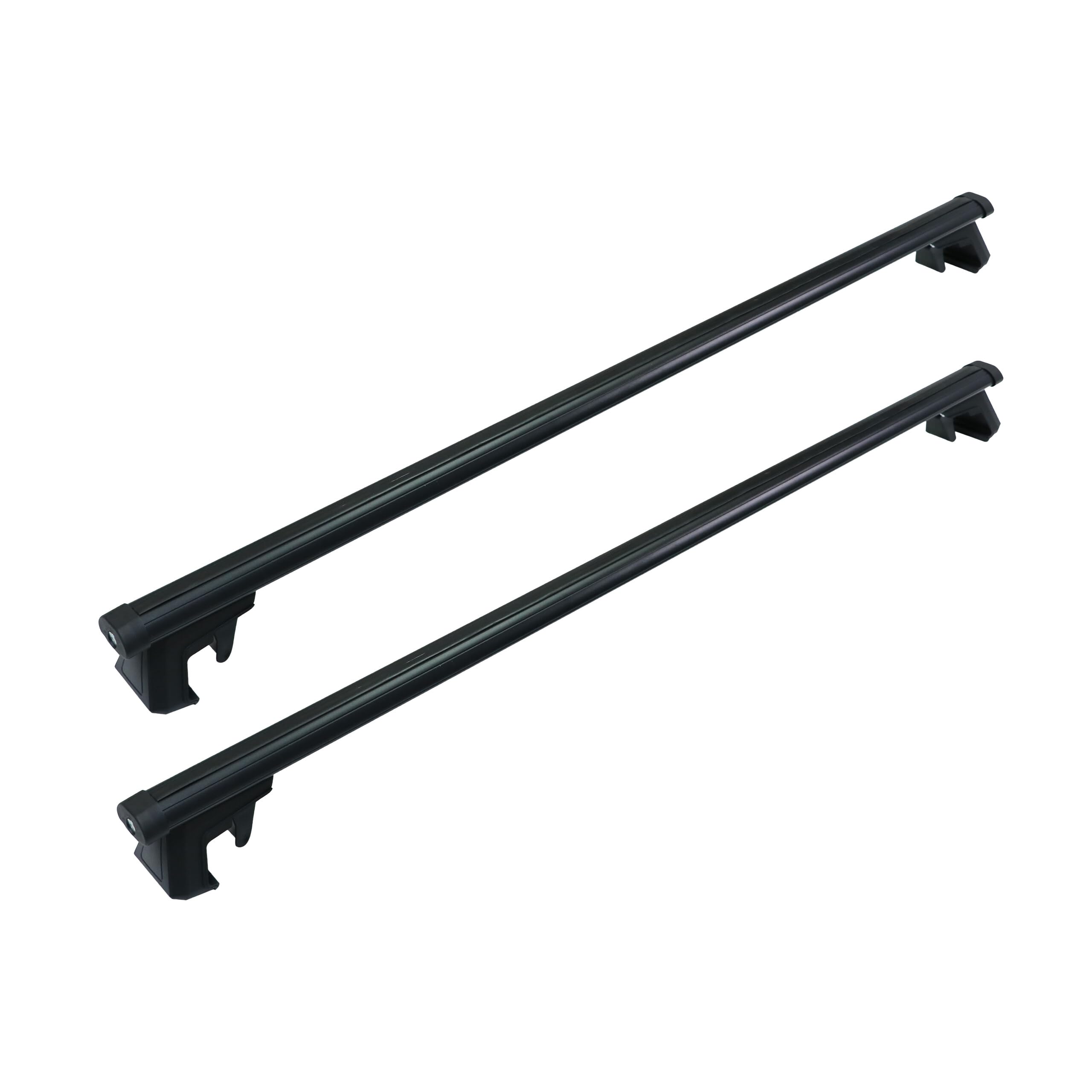 Relaxdays Dachträger, offene Reling, 124 cm, schwarz | Spannweite 110 cm, Querträger, bis 180 kg, Dachgepäckträger, Alu