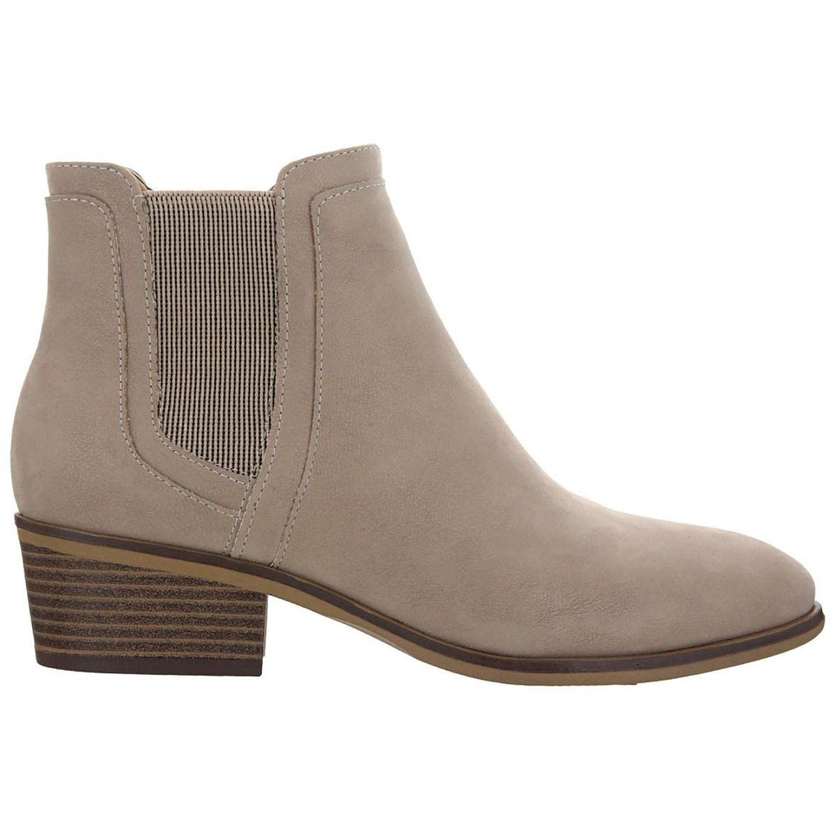MIA Amore Womens Talya Block Heel Ankle Chelsea Boots Taupe 7.5 Medium (B,M)