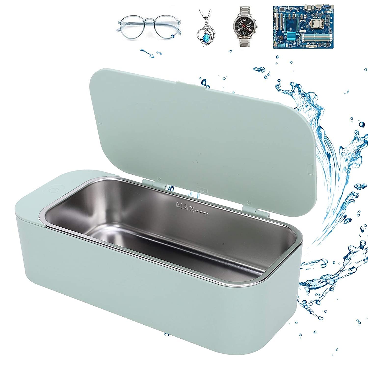 Limpiador portátil de joyas, maquillaje, gafas, relojes, anillos y lavadora.,Limpiador de gafas