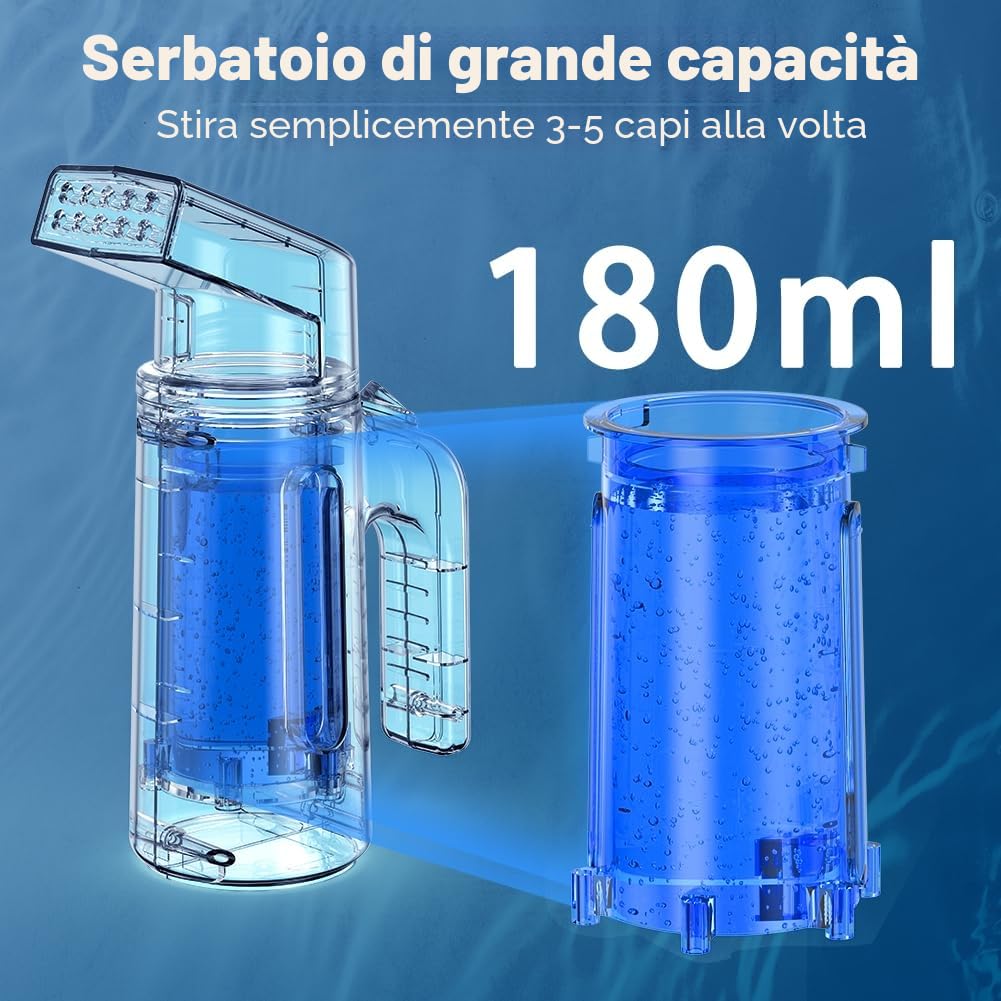 OLAYMEY Ferro da Stiro Verticale da Viaggio, Ferro da Stiro a Vapore con Caldaia, con Borsa con Coulisse, 700W Portatile Stiratore Verticale 180ML Blu Stirella Verticale per Casa, Affari
