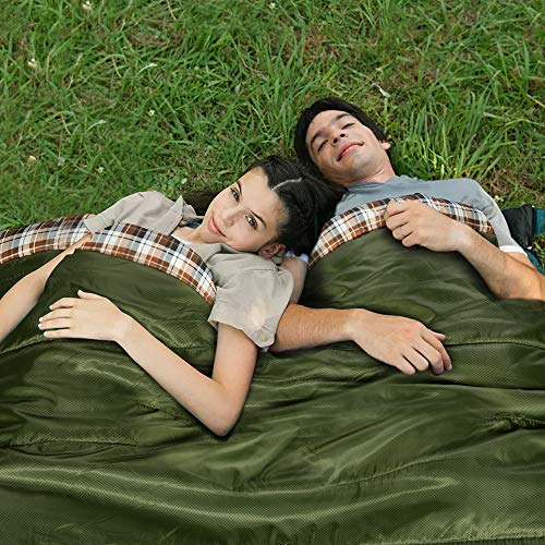 Forceatt Double sleeping bag, outdoor sleeping bag, 220 x 150 cm (5-20 °C), waterproof and warm blanket sleeping bag, suitable for camping, hiking, outdoor, backpacking and indoors. - Image 8
