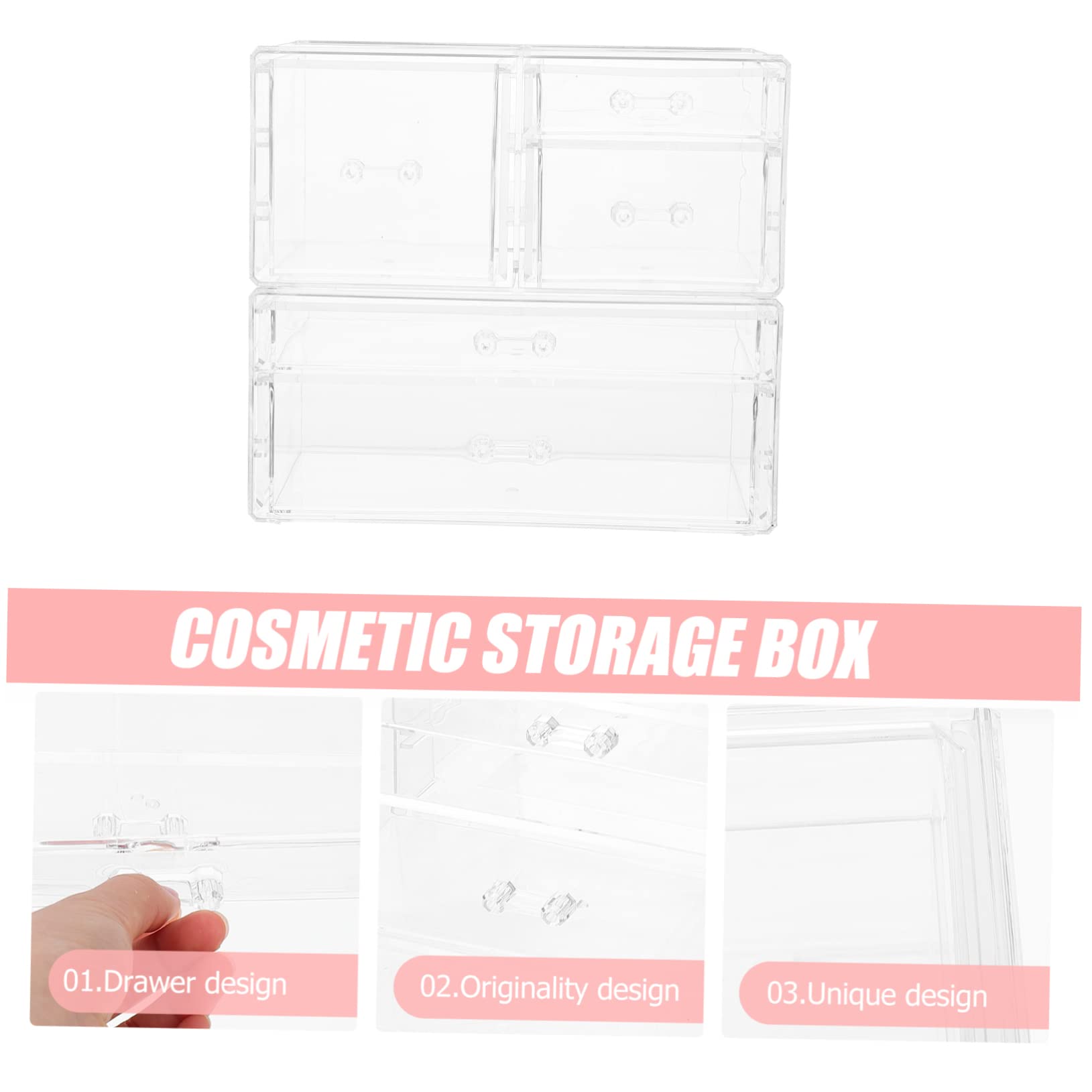 Boîte à Cosmétiques Tiroir Transparent Coffret Rangement Maquillage Boîte à Bijoux De Table Organisateur Pour Vernis à Lèvres