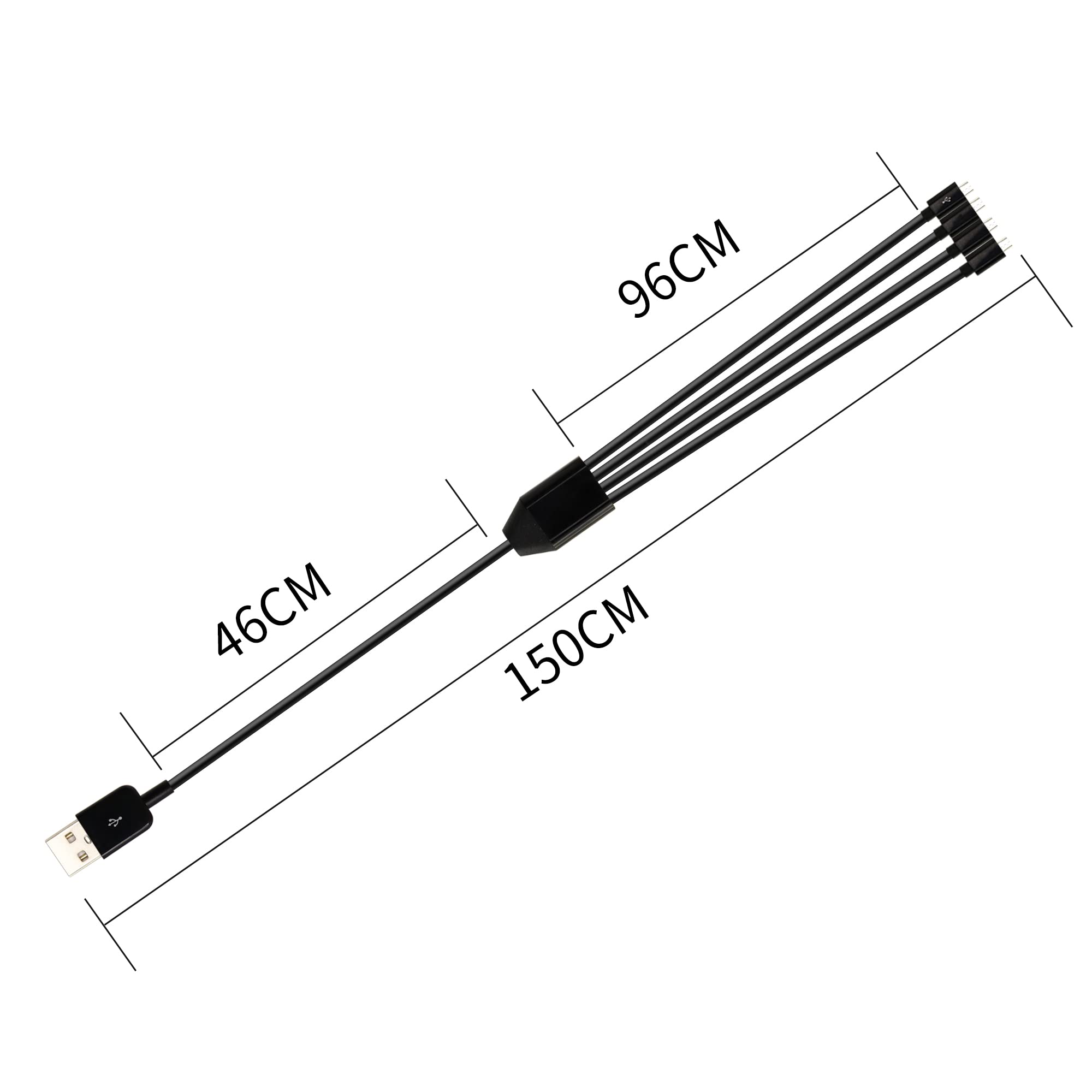 QIANRENON Micro USB Kabel 4-in-1 – 1,5 M, Schwarz, Für Powerbank, Lautsprecher, Kamera