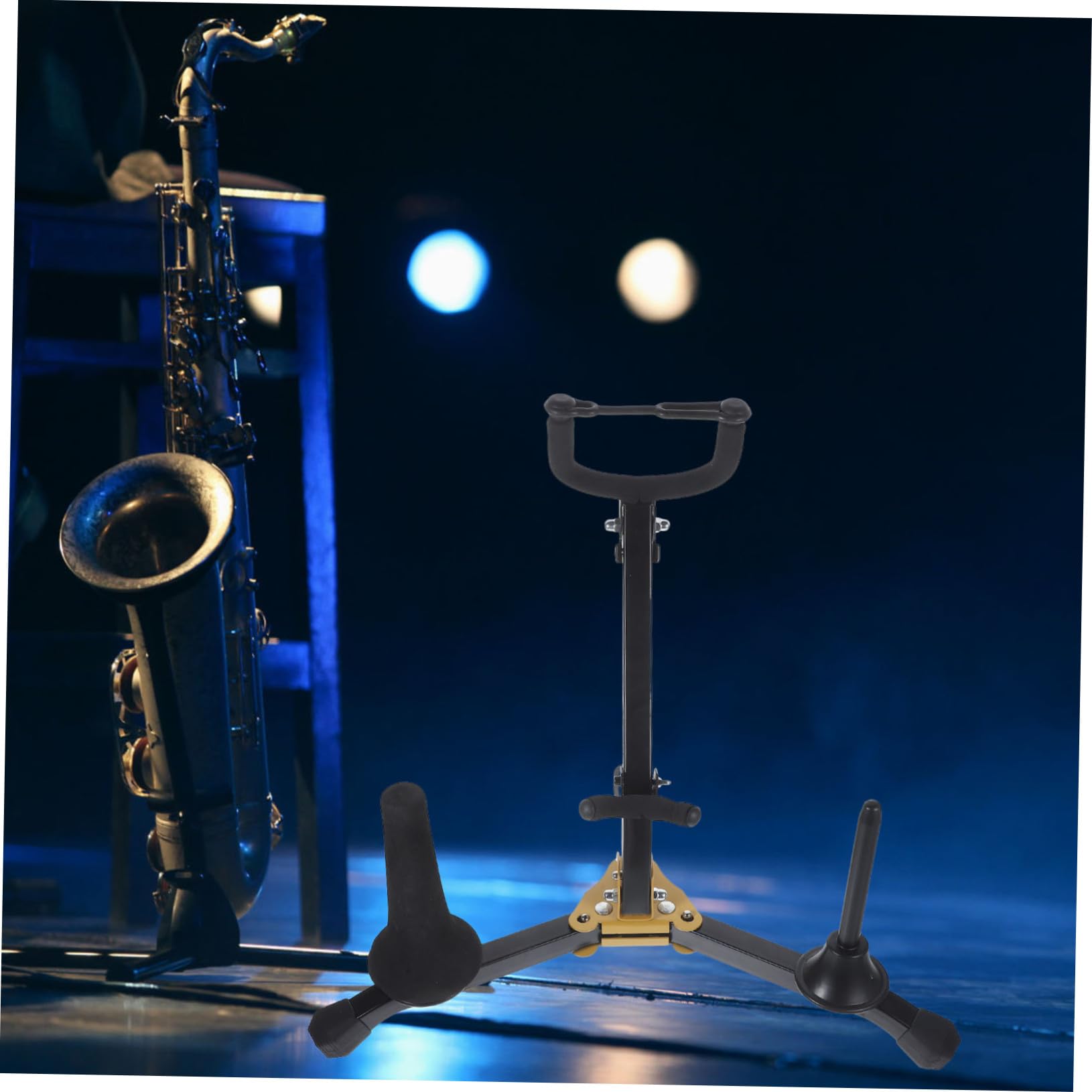 Supporto Pieghevole per Sassofono Tenore e Contralto Porta Sax Stabile e Leggero con Rack Multifunzionale per Clarinetto e Flauto Accessorio Strumento Musicale Portatile