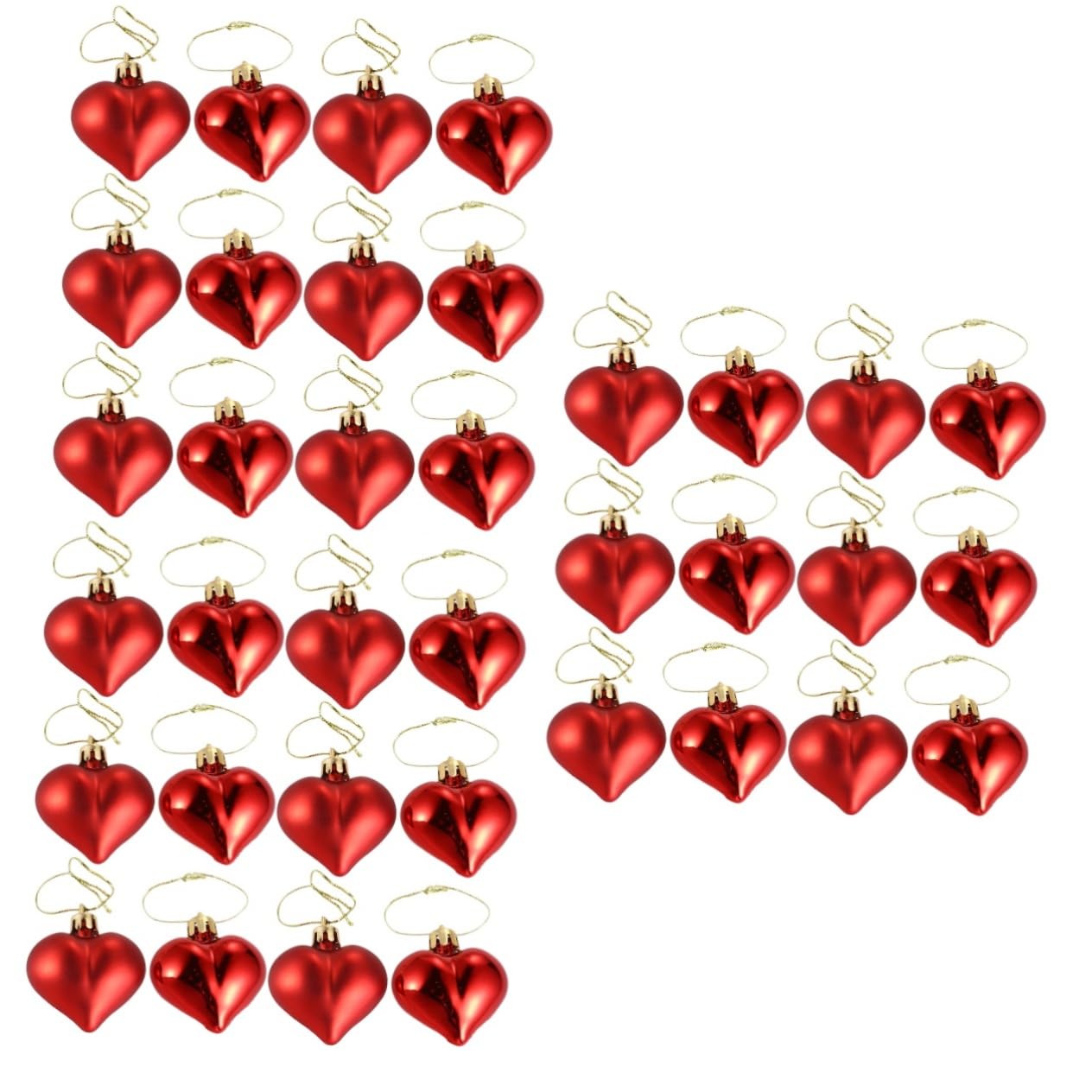 DECHOUS 3 Sätze Romantische Herz Hängedekorationen Rote Love Heart Ornamente Für Hochzeit Valentinstag Und Partys Hängende Verzierungen Für Zuhause Und Feiern 36 Stück * 3