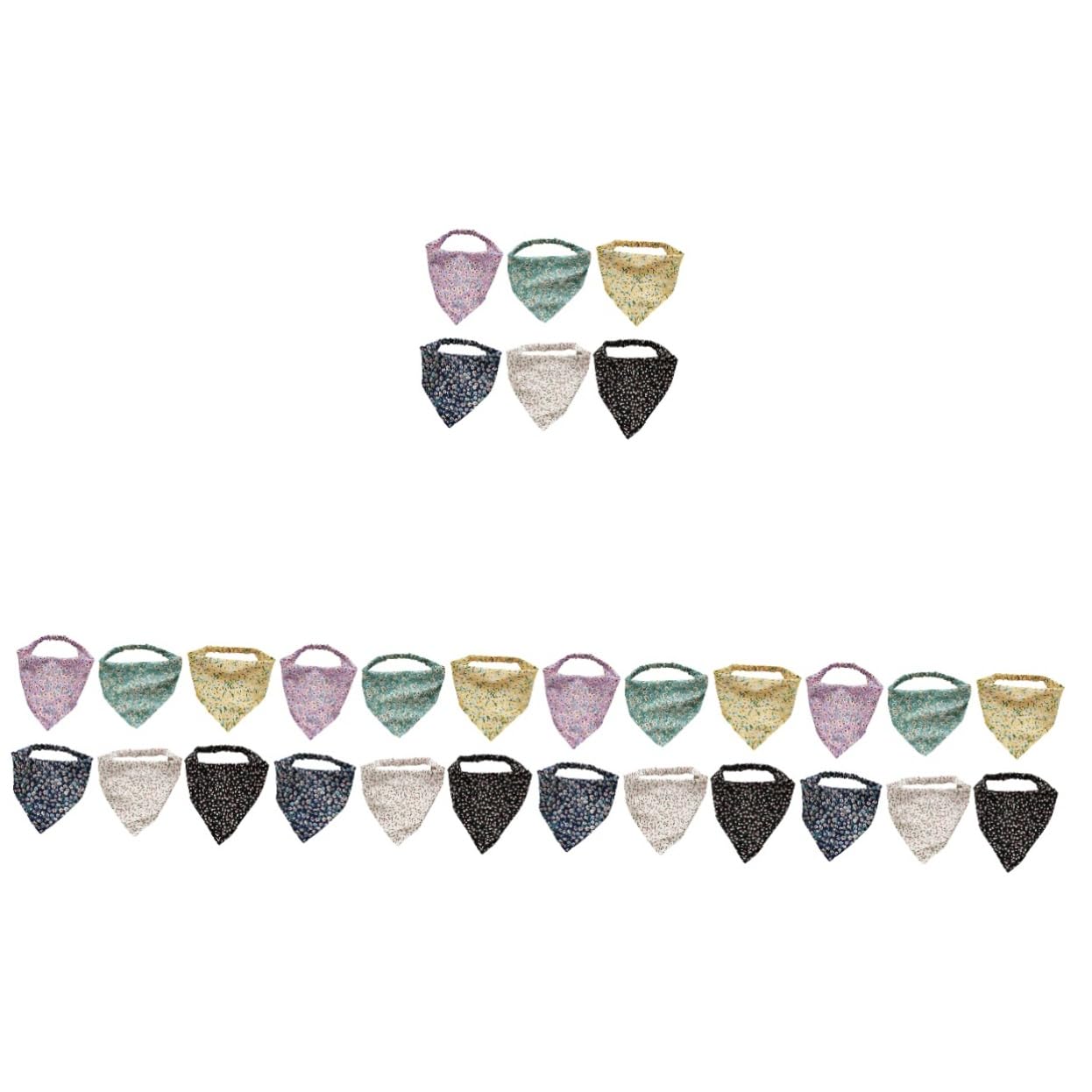 30 pezzi in tessuto floreale cravatte per capelli all'uncinetto sciarpa da donna sciarpa bandana fiori vintage per capelli sciarpe per per donne