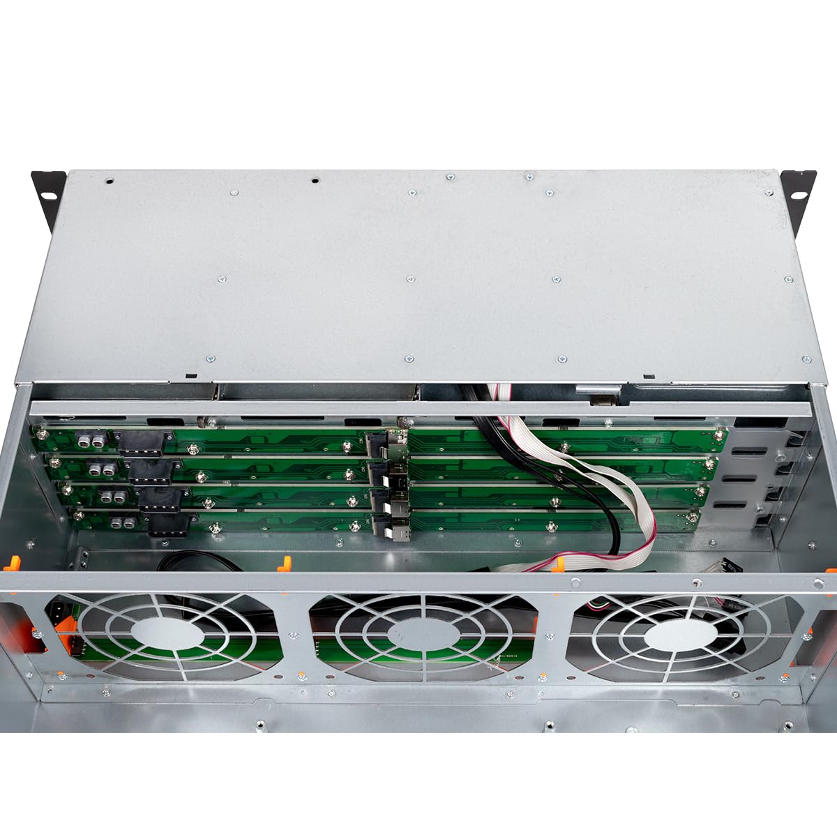 UNYKAch Chasis Rack Hot Swap ATX 3U HSW4416 | Sustitución de Bahías en Caliente, 16 Bahías para Discos de 3,5″ o 2,5″, 4 Ventiladores de 80 mm, 2 de 60 mm