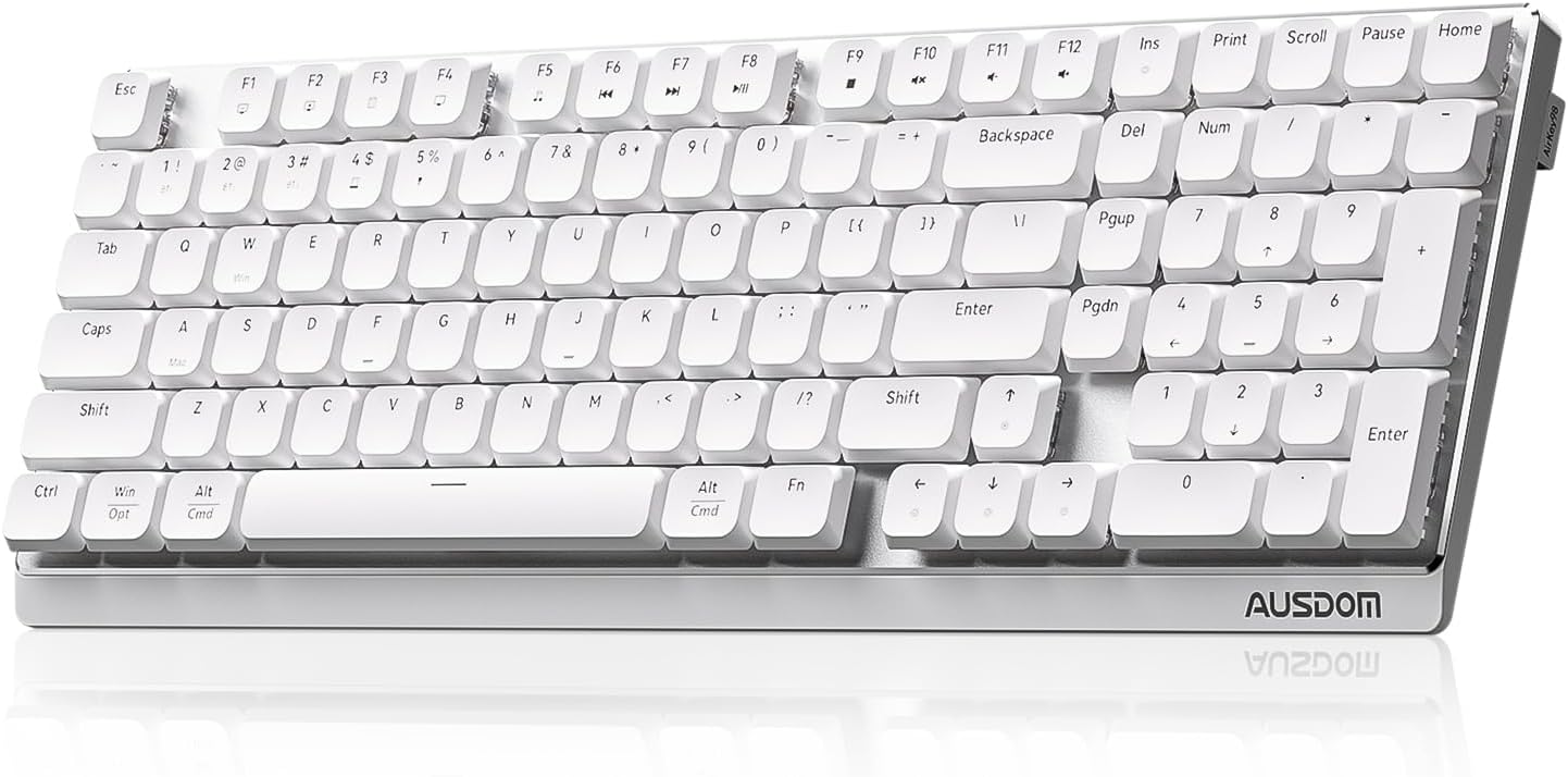 Wireless Mechanical Silent Office Keyboard, Low-Profile Linear Switches, Tri-Mode BT/2.4G/USB-C Computer Keyboard with Number Pad, Hot Swappable Illuminated Performance Keyboard