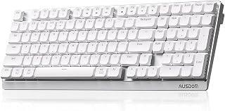AUSDOM Wireless Mechanical Silent Office Keyboard, Low-Profile Linear Switches, Tri-Mode BT/2.4G/USB-C Computer Keyboard with Number Pad, Hot Swappable Illuminated Performance Keyboard