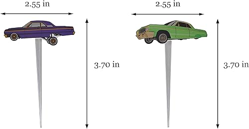 Miniatura 5 de 24 adornos para cupcakes Lowrider - Decoraciones de fiesta Lowrider - Fiesta temática de Cholo - Decoraciones de cumpleaños de coche Lowrider