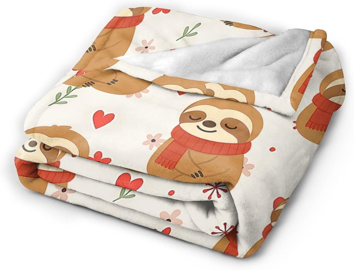 Sloth Blanket Cute Sloth Throw Blanket Soft Cozy Fleece Fuzzy Stuff Plush Flannel Gifts for Girls Women Boys Kids Adults 40''x50'' - Image 2
