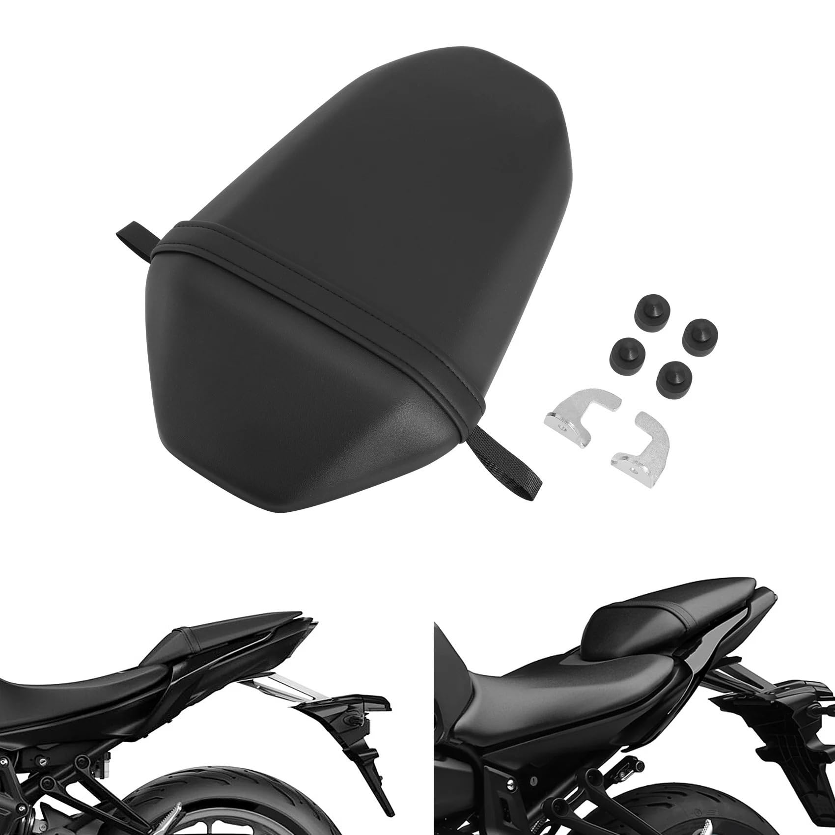 Sissy Bar Amovible Coussinet de Dossier Selle Passager arrière Noire pour Moto Yamaha MT07 MT-07 2018 2019 2020 2021 2022 2023 2024