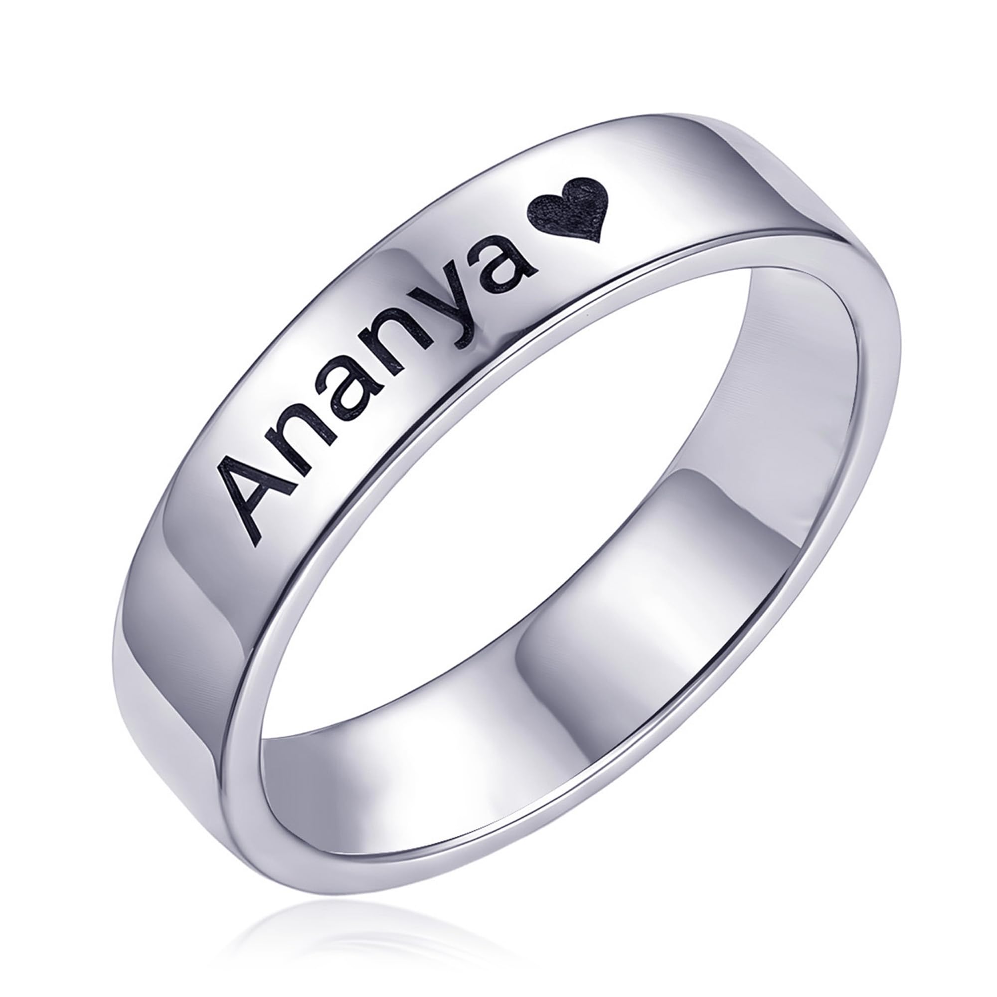Personalised Customised 925 Sterling Silver Engraved Outside Massage Name Band Finger Ring For Women And Girls(size,14)-image-22