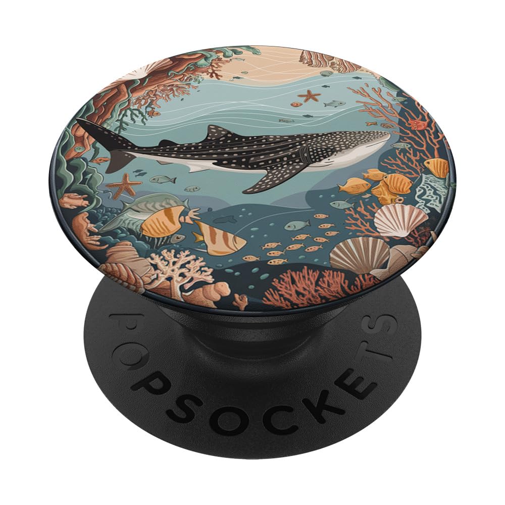 Whale Shark Ocean Scene | Coral Reef Adventure PopSockets Adhesive PopGrip