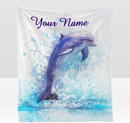 Manta personalizada con texto del nombre, manta personalizada de forro polar súper suave para sofá, cama (50 x 60 pulgadas)