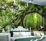 Fototapete Schöner Zauberwald Cafe Kinderzimmer Wohnzimmer Schlafzimmer Sofa Tv Hintergrundbilder 3D Tapete Sofa TV Wohnzimmer Fototapete Effekt Vlies Wandbild Schlafzimmer-300cm×210cm