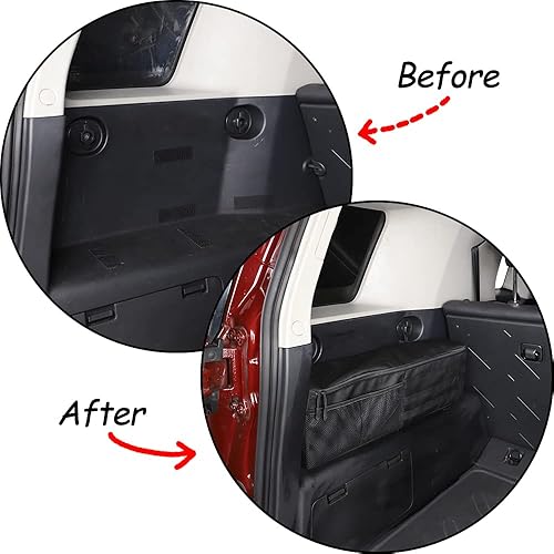 Miniatura 2 de LLKUANG Bandeja organizadora de caja de maletero, bandeja organizadora de tela Oxford, caja de almacenamiento multifunción negra para Toyota FJ