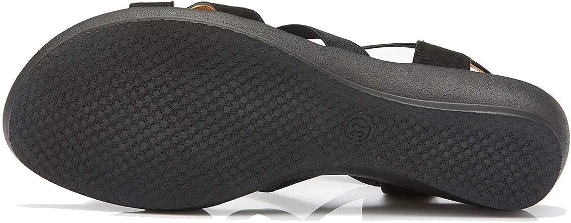 VJH confort Women's Comfort Flat Sandals Summer,with Rhinestone Open Toe Elastic Slip On Slingback Casual Walking Low Heele Sandals - Image 5