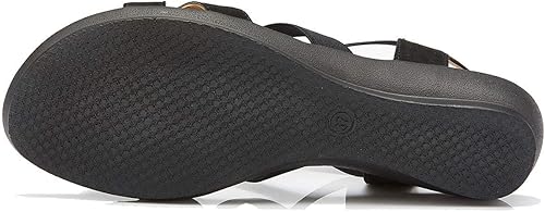 Miniatura 5 de VJH confort - Sandalias planas para mujer con diamantes de imitación, puntera abierta, elásticas, sin cordones, cómodas, informales, para caminar