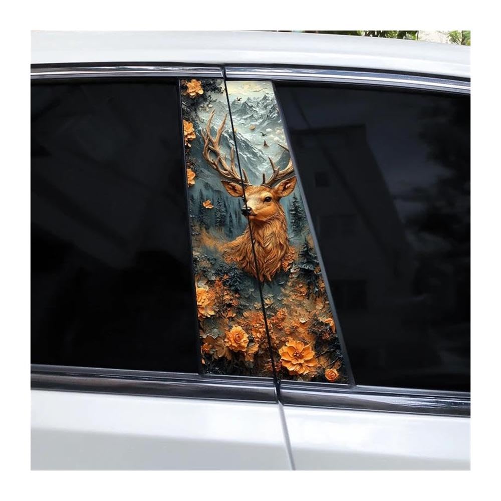 Decorative Items 2pcs Car Center Pillar Sticker Wonderful Winter Auto B-Pillar Waterproof Protective Film