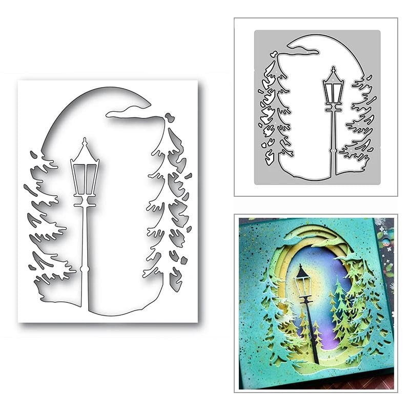 COCODIE Layered Frame Lamplight Tree Collage Metal Cutting Dies for Scrapbooking...