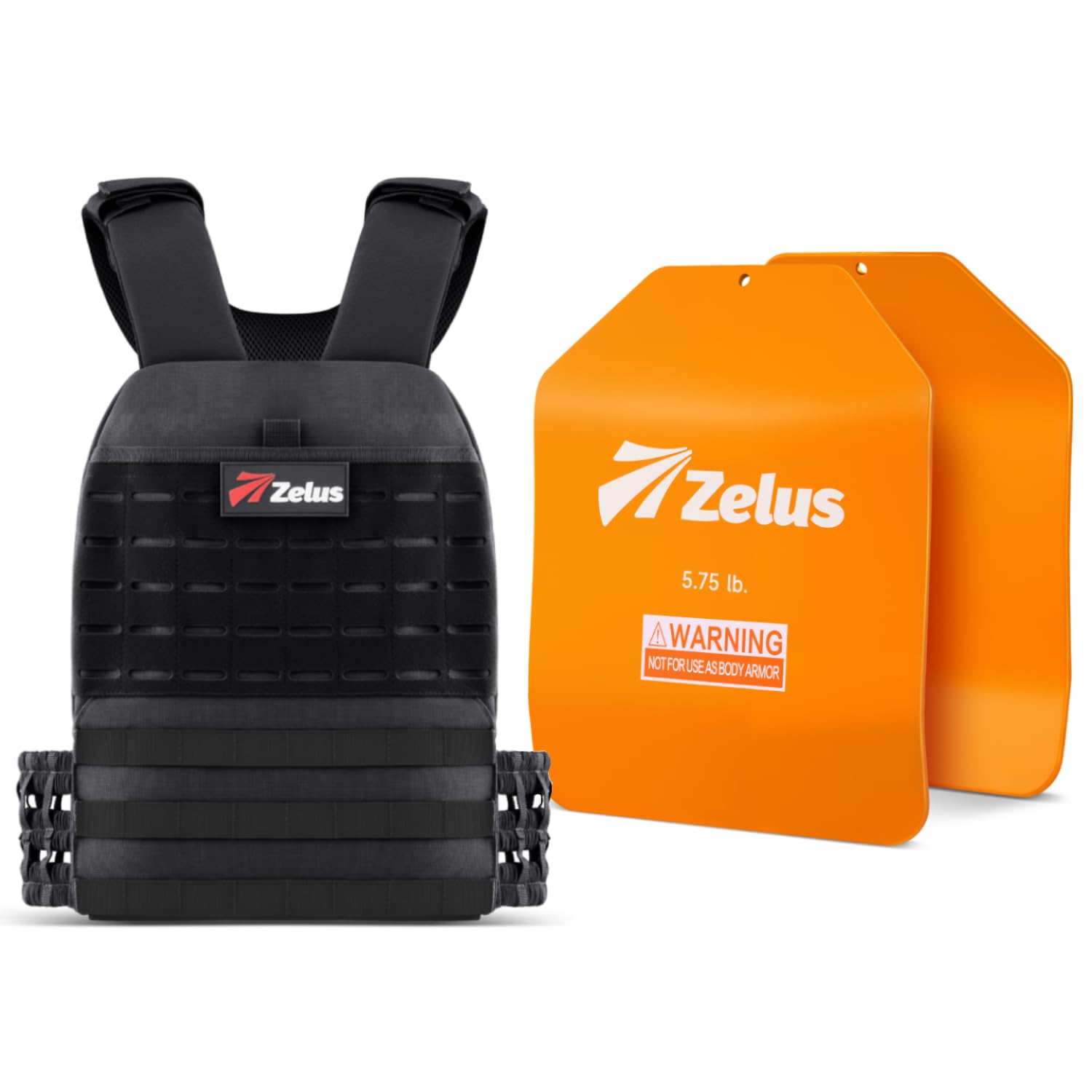 ZELUS Tactical Weighted Vest with 5 75 LB Pairs Curved Weight Vest Plates for Workout Running Training Rucking