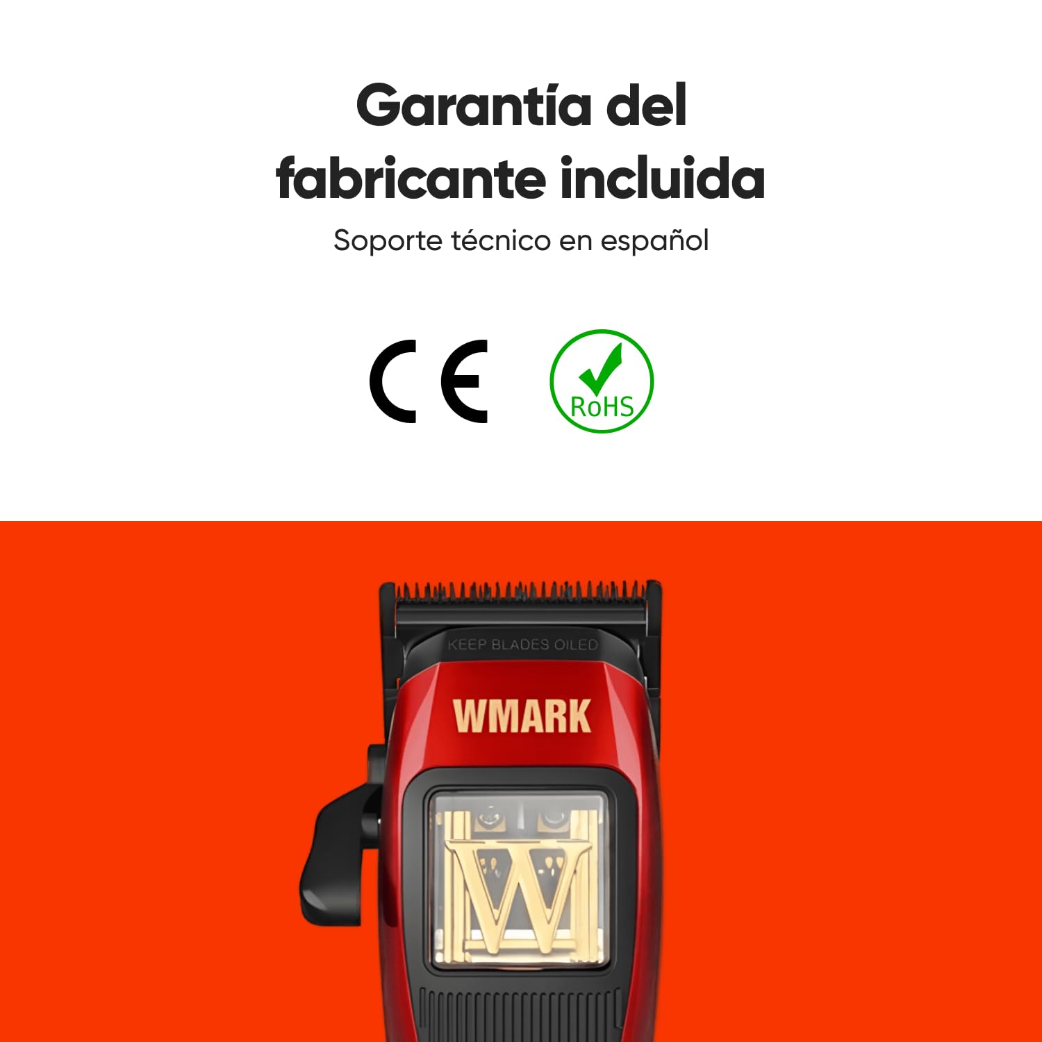 Cortapelos Hombre Profesional WMARK X1 - Maquina Cortar Pelo Motor Maglev 10.000 RPM, Cuchillas DLC Zero-Gap, Batería 150 min, USB-C, 6 Guardas, Hair Clipper