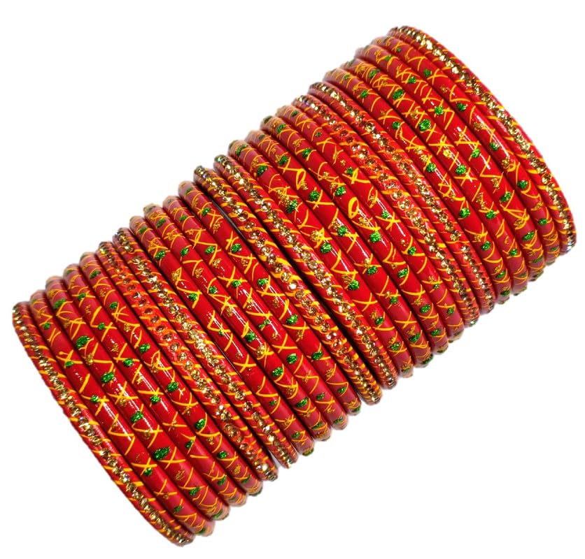 Anshi Creations Handmade Chunri designed Lac/Lakh bangle set (X123,Red,2.8,Pack of 24) (B0CJ7CLMLQ) Amazon Price History, Amazon Price Tracker